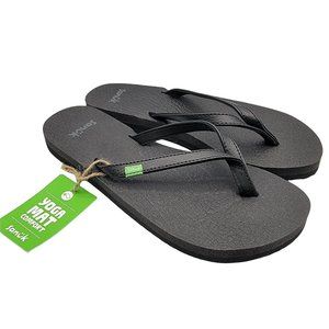 Sanuk Yoga Spree 4 Yoga Mat Comfort Womens 5 Black Flip Flop Sandals - 1015914